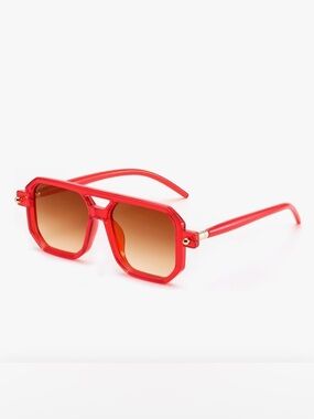 Red Oversized Square Sunglasses | Bold Statement Shades | Summer /
